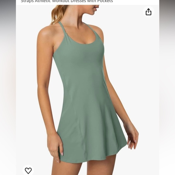 gymrainbow Dresses & Skirts - Tennis Dress Built in Shorts and Bra Adjustable Straps Athletic with Pockets